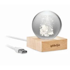 Gift Campaign Palla di neve natalizia con luce LED da 100lm su base in caucciù></noscript> Gadget Natalizi