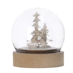 Gift Campaign Pallina illuminata con motivo natalizio all'interno e base in legno><noscript><img width=