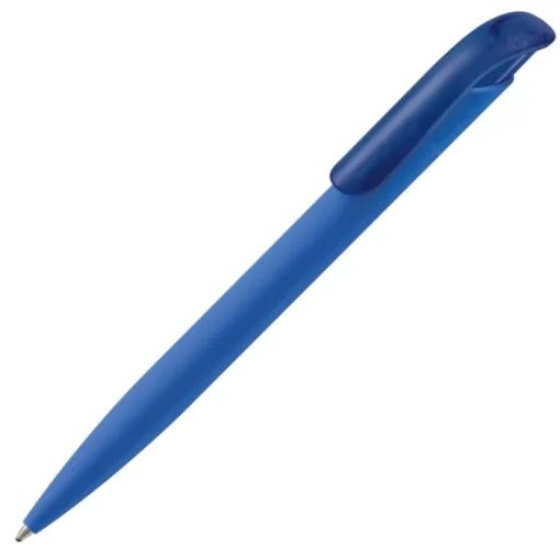 Gift Campaign Penna a pulsante in plastica con finitura morbida e inchiostro blu> Penne Di Plastica