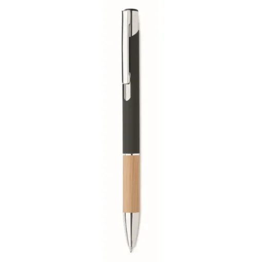 Gift Campaign Penna a sfera in alluminio impugnatura in bambù ed inchiostro blu> Penne In Metallo