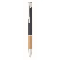 Gift Campaign Penna a sfera in alluminio impugnatura in bambù ed inchiostro blu></noscript> Penne In Metallo