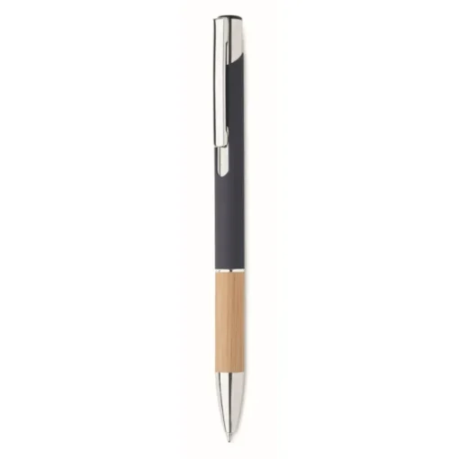 Gift Campaign Penna a sfera in alluminio impugnatura in bambù ed inchiostro blu> Penne In Metallo