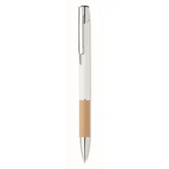 Gift Campaign Penna a sfera in alluminio impugnatura in bambù ed inchiostro blu></noscript> Penne In Metallo
