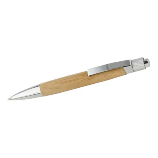 Gift Campaign Penna a sfera promozionale in bambù e metallo con inchiostro blu> Penne Ecologiche
