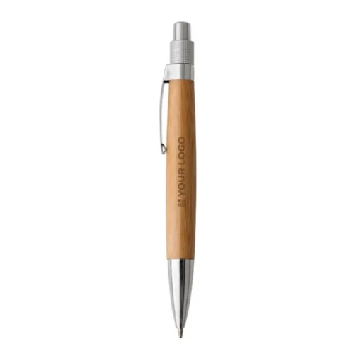 Gift Campaign Penna a sfera promozionale in bambù e metallo con inchiostro blu> Penne Ecologiche