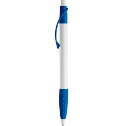 Gift Campaign Penna bianca con clip e impugnatura in gomma colorati e inchiostro blu></noscript> Penne Di Plastica