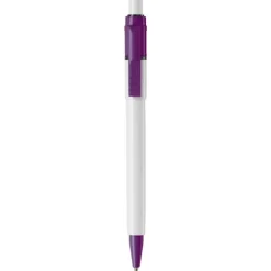 Gift Campaign Penna bianca con clip e punta colorati e inchiostro blu ricaricabile></noscript> Penne Di Plastica