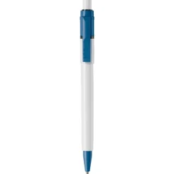 Gift Campaign Penna bianca con clip e punta colorati e inchiostro blu ricaricabile></noscript> Penne Di Plastica
