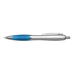 Gift Campaign Penna biro argentata con impugnatura in gomma colorata inchiostro blu></noscript> Penne Ecologiche|Penne Di Plastica