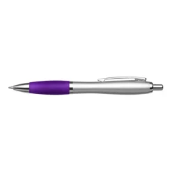 Gift Campaign Penna biro argentata con impugnatura in gomma colorata inchiostro blu></noscript> Penne Ecologiche|Penne Di Plastica