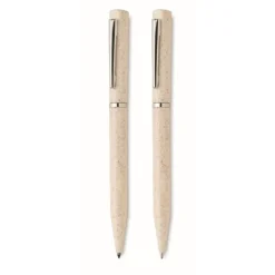 Gift Campaign Penna blu e penna in grafite senza inchiostro in paglia di grano e ABS></noscript> Penne Ecologiche