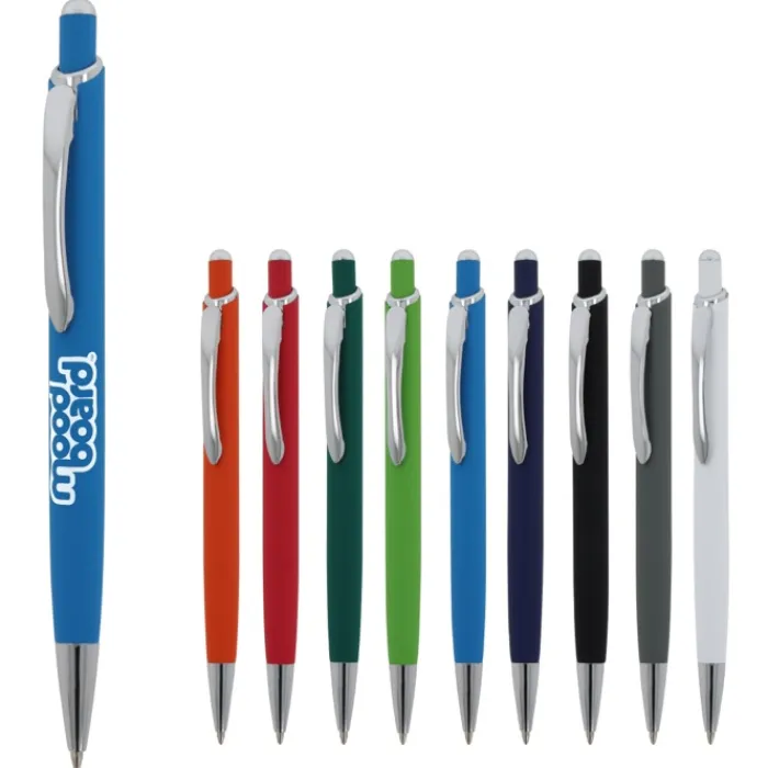 Gift Campaign Penna colorata in alluminio con finitura soft-touch e inchiostro blu> Penne In Metallo
