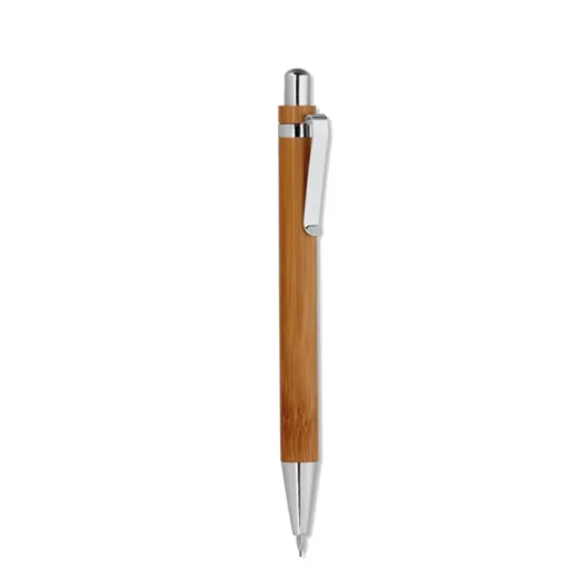 Gift Campaign Penna con inchiostro blu e Portamine con logo entrambe in Bambú> Penne Ecologiche