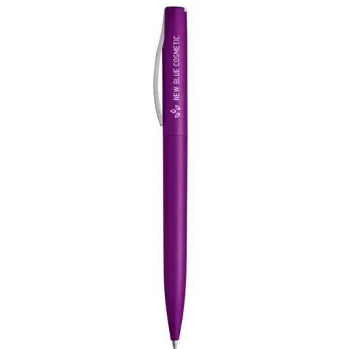 Gift Campaign Penna di plastica con finitura metallica inchiostro nero Curveclip> Penne Di Plastica