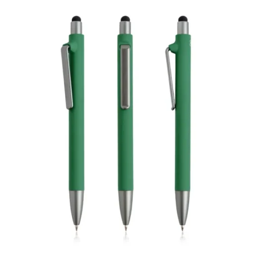 Gift Campaign Penna eco blu in plastica riutilizzabile con rivestimento gommato> Penne Ecologiche|Penne Di Plastica