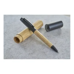 Gift Campaign Penna in acciaio inox con impugnatura in bambù e inchiostro blu> Penne In Metallo