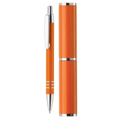 Gift Campaign Penna in alluminio con astuccio cilindrico abbinato inchiostro blu></noscript> Penne In Metallo