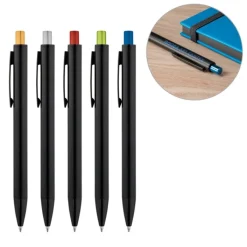 Gift Campaign Penna in alluminio con finitura opaca pulsante colorato inchiostro blu></noscript> Penne In Metallo
