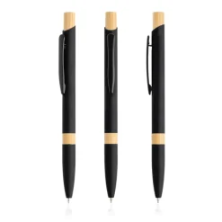 Gift Campaign Penna in alluminio riciclato con dettagli in bambù inchiostro blu></noscript> Penne Ecologiche|Penne In Metallo