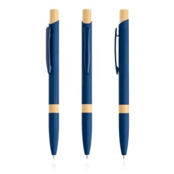 Gift Campaign Penna in alluminio riciclato con dettagli in bambù inchiostro blu></noscript> Penne Ecologiche|Penne In Metallo