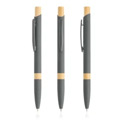 Gift Campaign Penna in alluminio riciclato con dettagli in bambù inchiostro blu></noscript> Penne Ecologiche|Penne In Metallo