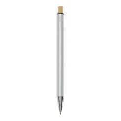Gift Campaign Penna in alluminio riciclato con pulsante di bambù e inchiostro blu></noscript> Penne Ecologiche|Penne In Metallo