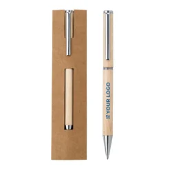 Gift Campaign Penna in legno d'acero con clip in metallo e inchiostro Dokumental blu></noscript> Penne Ecologiche
