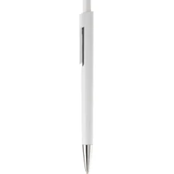 Gift Campaign Penna in plastica bianca con colore sotto la clip e inchiostro blu></noscript> Penne Di Plastica