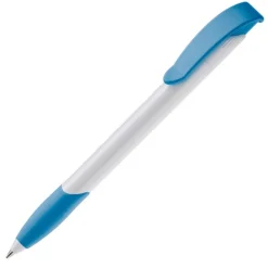 Gift Campaign Penna in plastica bianca con clip ad arco colorata e inchiostro blu></noscript> Penne Di Plastica