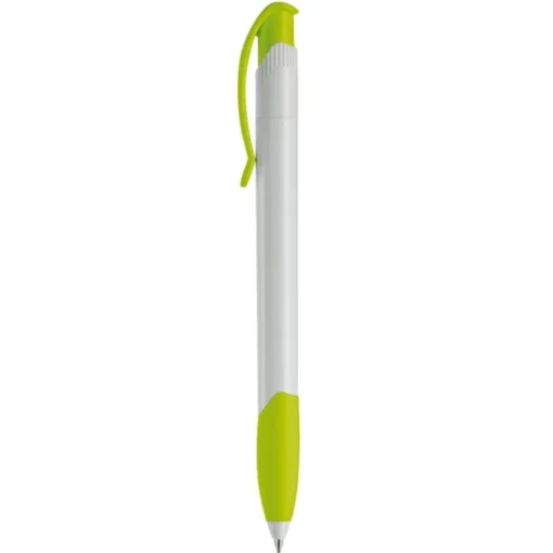 Gift Campaign Penna in plastica bianca con clip ad arco colorata e inchiostro blu> Penne Di Plastica