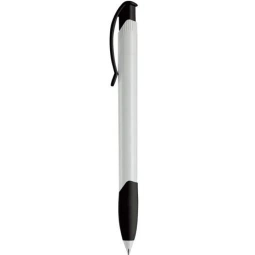 Gift Campaign Penna in plastica bianca con clip ad arco colorata e inchiostro blu> Penne Di Plastica