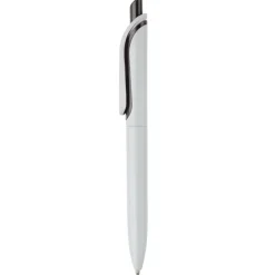 Gift Campaign Penna in plastica bianca con pulsante in colori vivaci fatta in EU> Penne Di Plastica