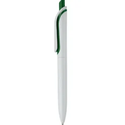 Gift Campaign Penna in plastica bianca con pulsante in colori vivaci fatta in EU></noscript> Penne Di Plastica