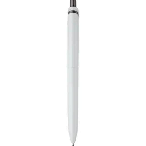 Gift Campaign Penna in plastica bianca con pulsante in colori vivaci fatta in EU> Penne Di Plastica