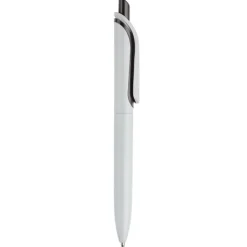 Gift Campaign Penna in plastica bianca con pulsante in colori vivaci fatta in EU></noscript> Penne Di Plastica