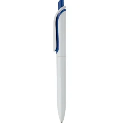 Gift Campaign Penna in plastica bianca con pulsante in colori vivaci fatta in EU></noscript> Penne Di Plastica