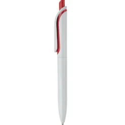 Gift Campaign Penna in plastica bianca con pulsante in colori vivaci fatta in EU></noscript> Penne Di Plastica