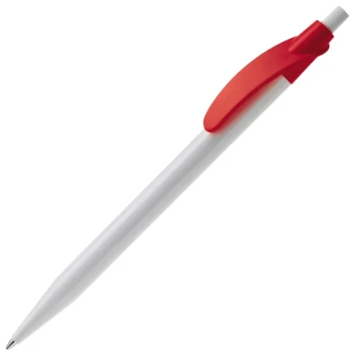 Gift Campaign Penna in plastica bianca con clip arcuata colorato e inchiostro blu> Penne Di Plastica