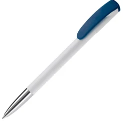 Gift Campaign Penna in plastica bianca con clip ricurva colorata e inchiostro blu></noscript> Penne Di Plastica