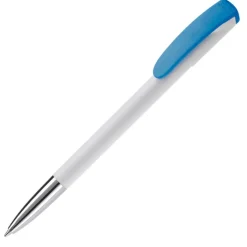 Gift Campaign Penna in plastica bianca con clip ricurva colorata e inchiostro blu></noscript> Penne Di Plastica
