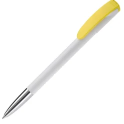 Gift Campaign Penna in plastica bianca con clip ricurva colorata e inchiostro blu></noscript> Penne Di Plastica