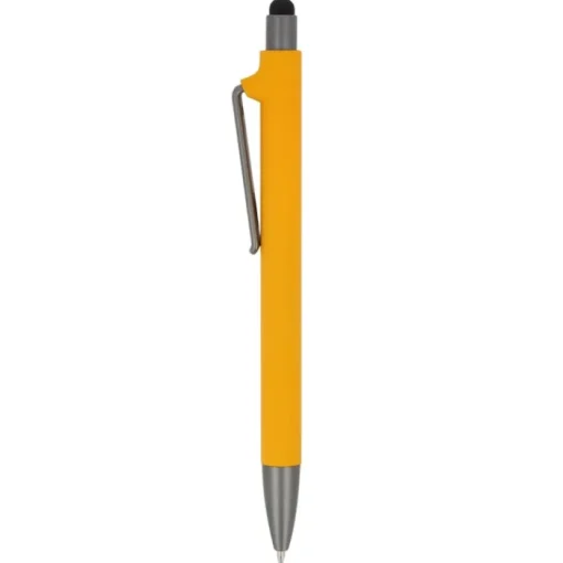 Gift Campaign Penna in plastica riciclata con gommino touch nero e inchiostro blu> Penne Ecologiche|Penne Di Plastica
