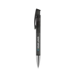Gift Campaign Penna in plastica trasparente con punta metallica e inchiostro blu></noscript> Penne Di Plastica