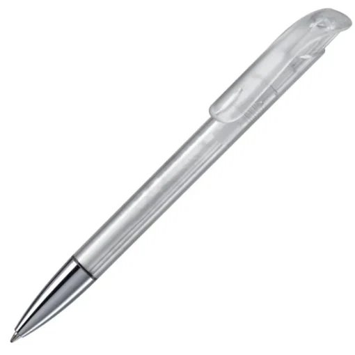 Gift Campaign Penna in plastica trasparente con puntale in metallo e inchiostro blu> Penne Di Plastica