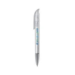 Gift Campaign Penna in plastica trasparente con puntale in metallo e inchiostro blu></noscript> Penne Di Plastica