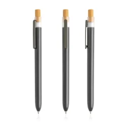 Gift Campaign Penna nera in plastica raccolta in zone costiere e pulsante in bambù></noscript> Penne Ecologiche|Penne Di Plastica