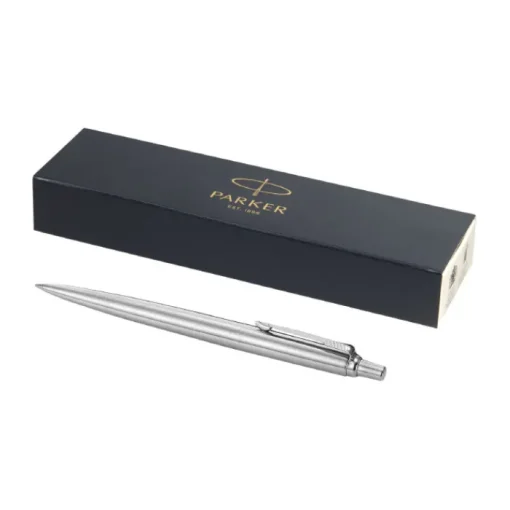 Gift Campaign Penna promozionale con inchiostro blu Parker Jotter Inox> Penne In Metallo