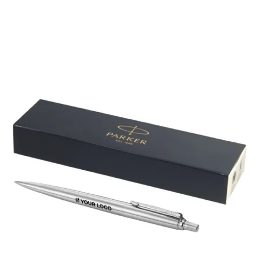 Gift Campaign Penna promozionale con inchiostro blu Parker Jotter Inox> Penne In Metallo