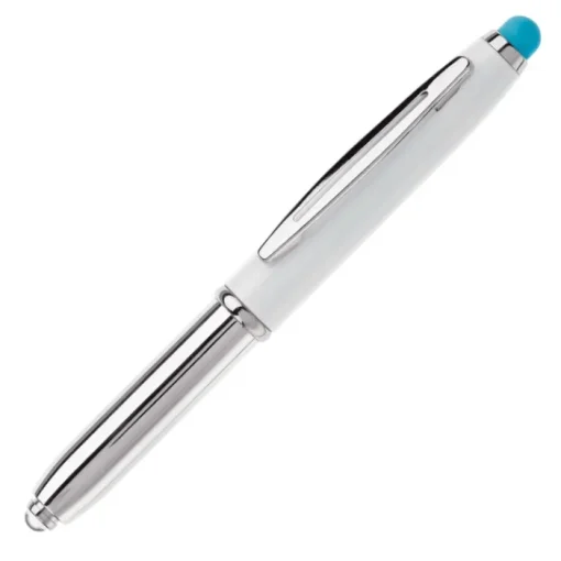 Gift Campaign Penna touch cromata con cappuccio, luce a LED e inchiostro blu> Penne In Metallo