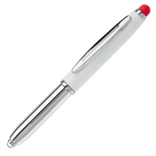 Gift Campaign Penna touch cromata con cappuccio, luce a LED e inchiostro blu> Penne In Metallo